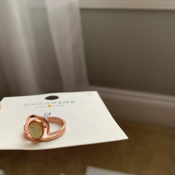 Pura Vida Ring - Rose Gold Tone with Opal Setting.  Elegant! - Picture 2 of 5